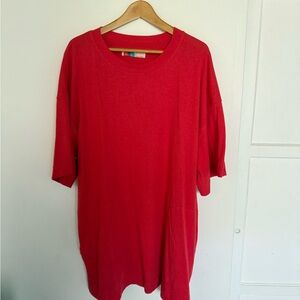 Free People Oversized Tshirt Dress - Red